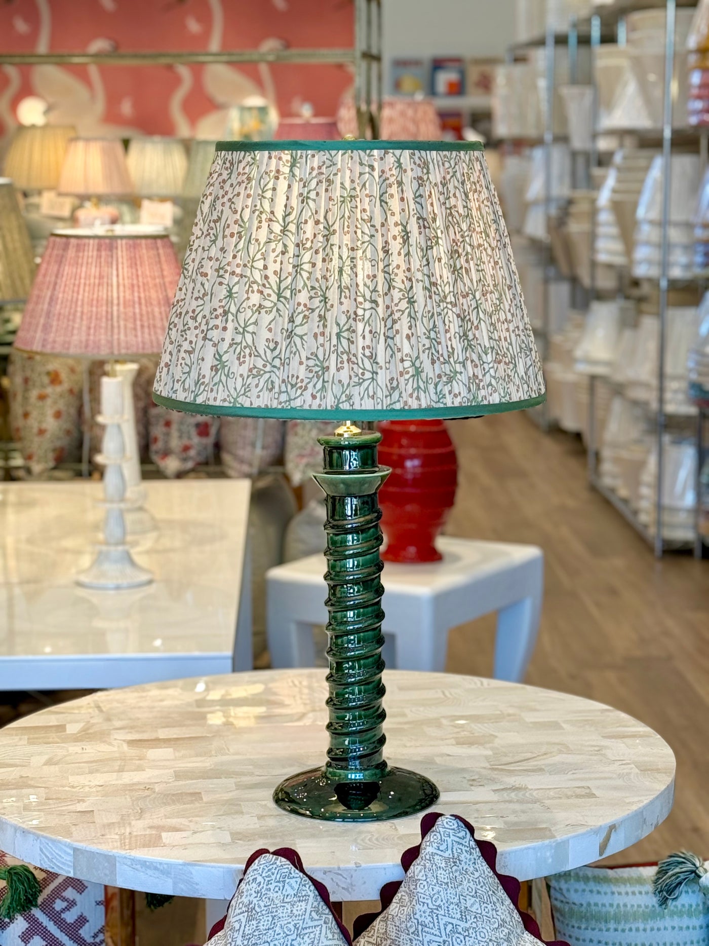 Penny Morrison Green Torca Ceramic Table Lamp