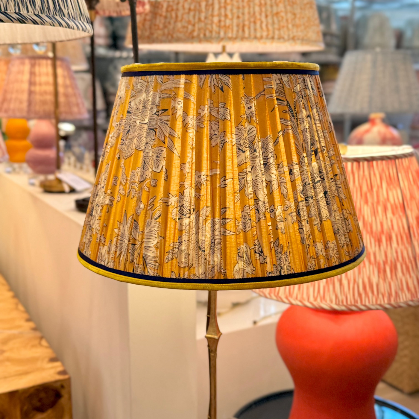 Mustard Block Print Lampshade