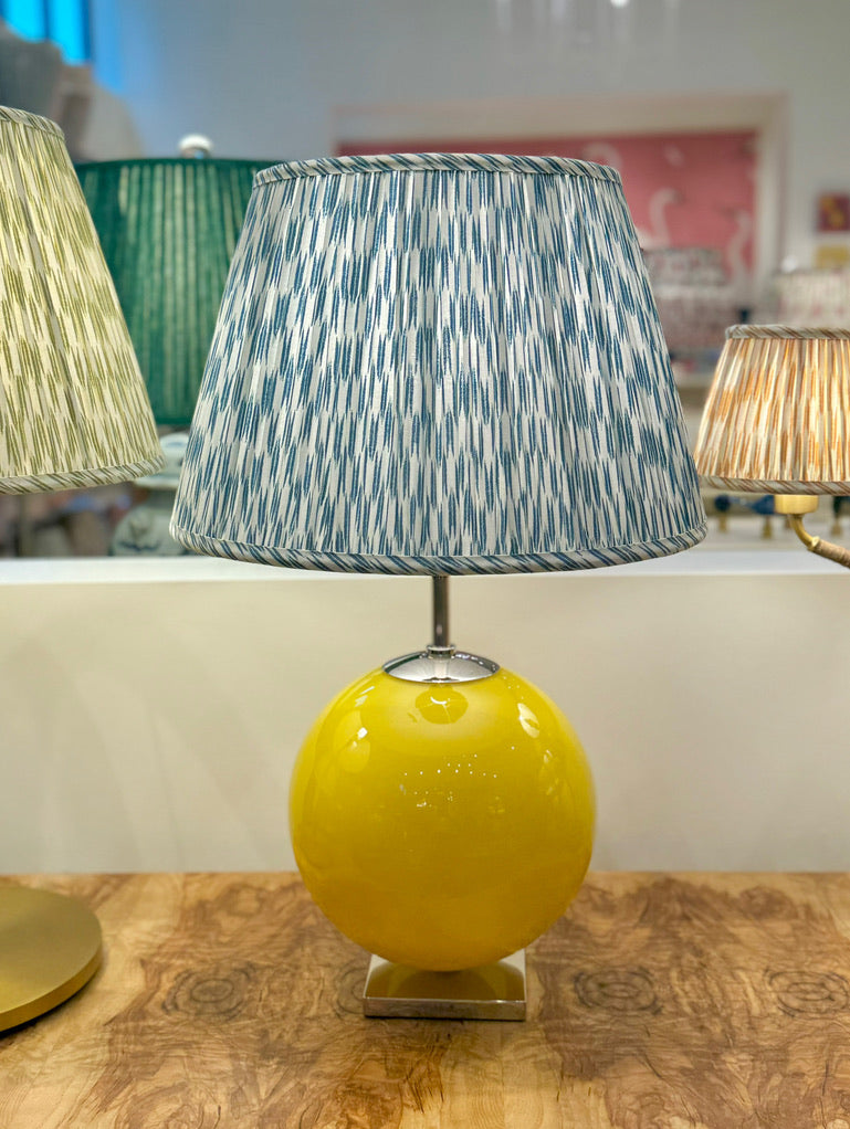 Ian Sanderson lampshade and yellow lamp