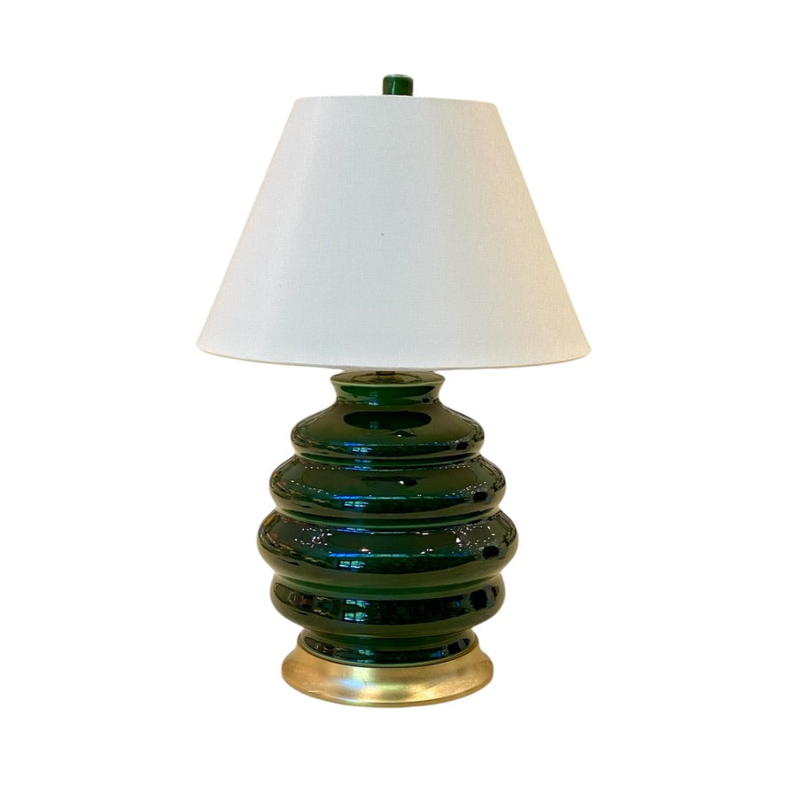 Hwang Bishop Fenwick Table Lamp in Thyme with a Gold Base