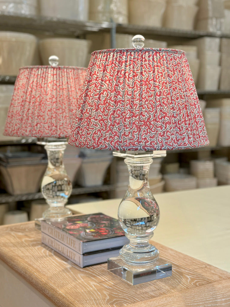 crystal lamps and Ian Sanderson lampshades