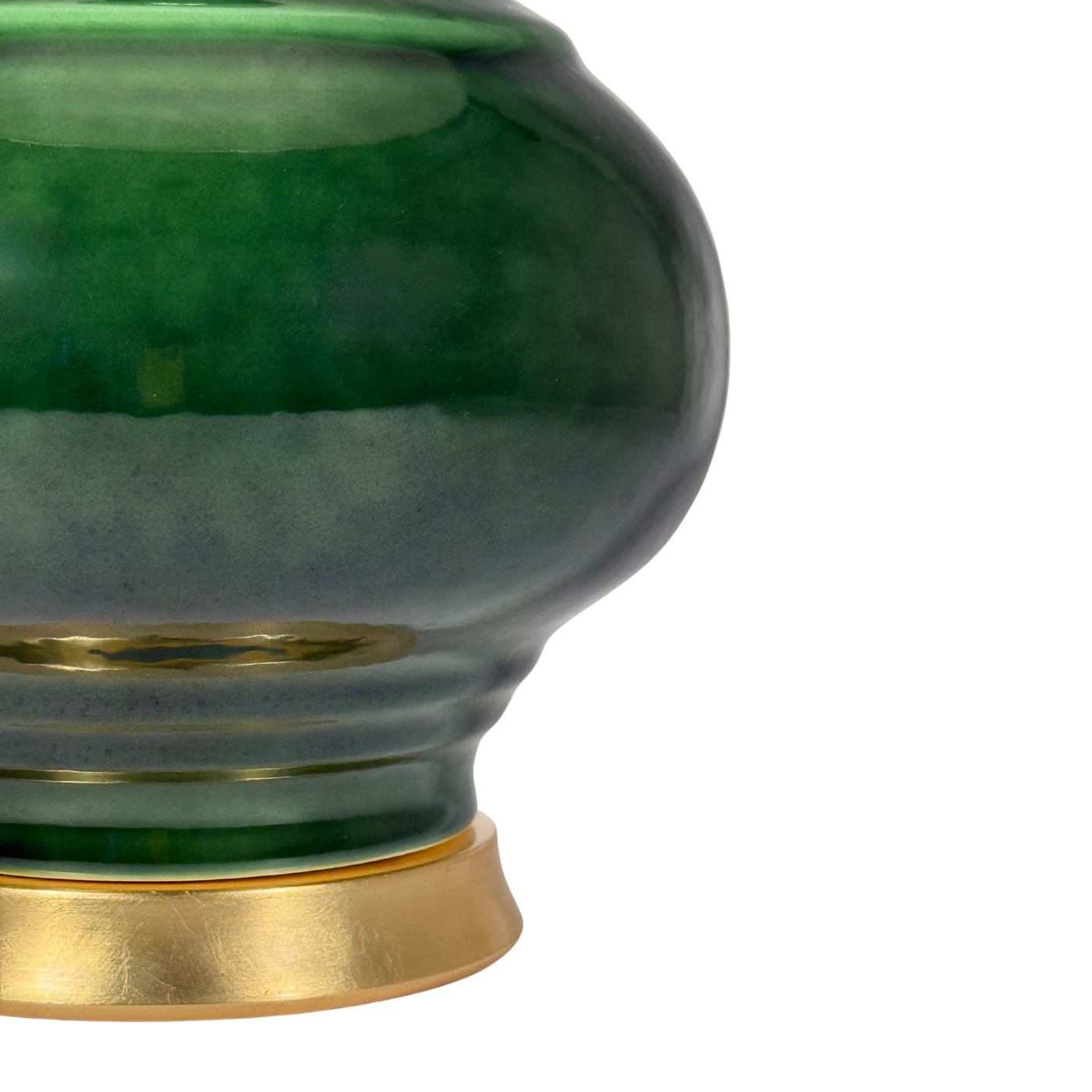 Hwang Bishop Chai Table Lamp in Thyme with a Gold Base