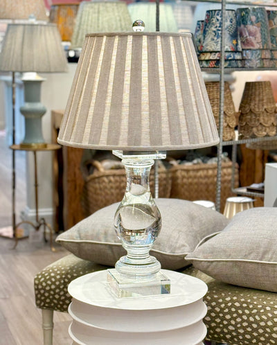 Crystal Lamp and Box Pleat Lampshade