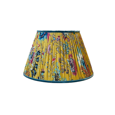 Block Print Lampshade with Velvet Trim