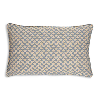 Oblong Fermoie cushion in Blue Eythorne fabric cotton