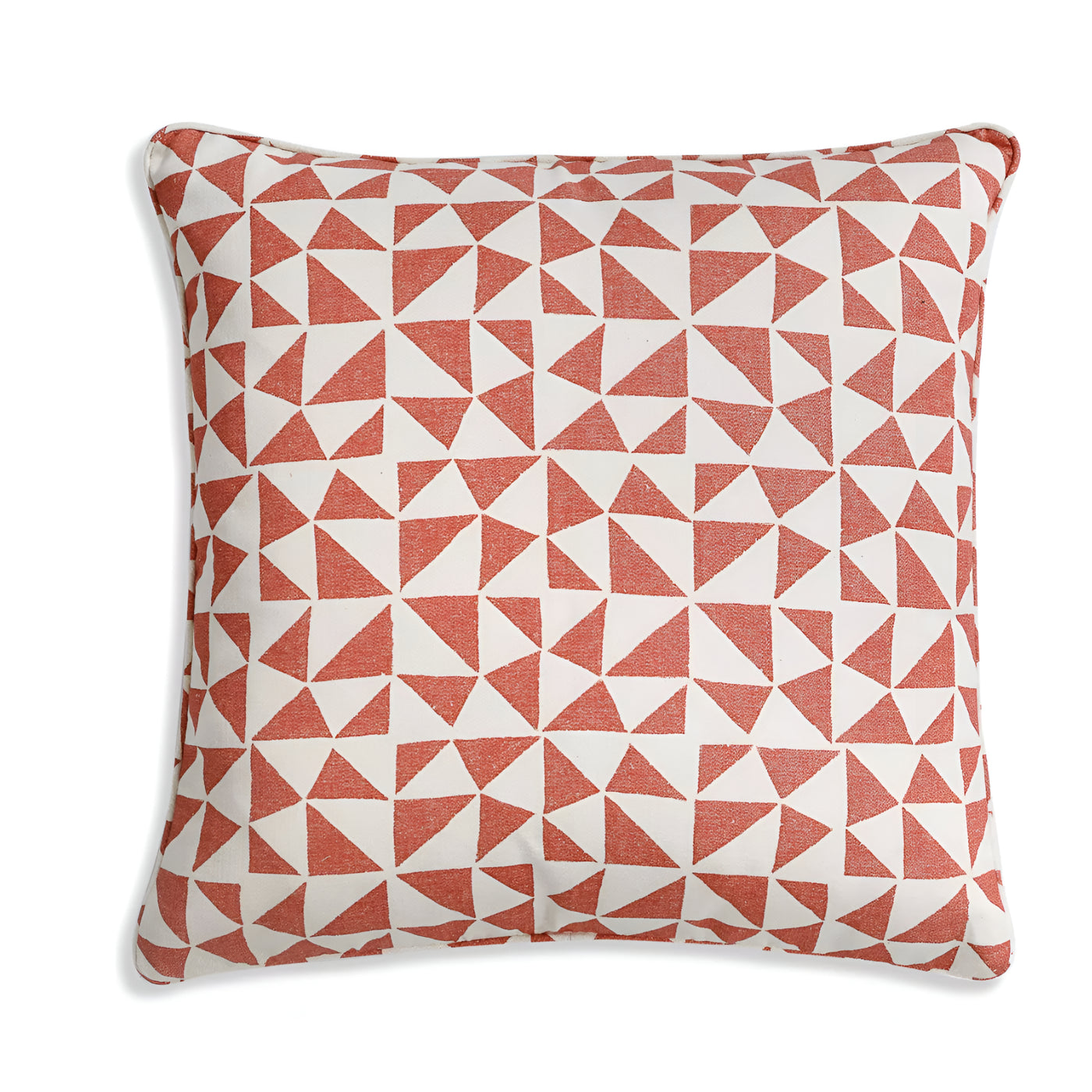 Large square Fermoie cushion in Bright Red Circus fabric 