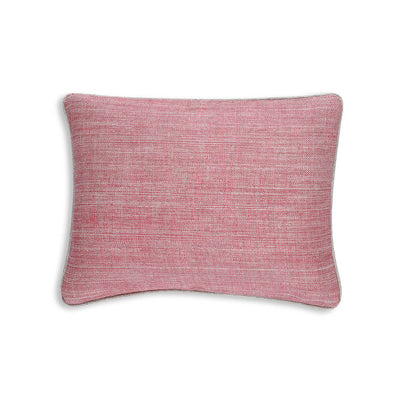 Small oblong Fermoie cushion in Colonel pink fabric linen