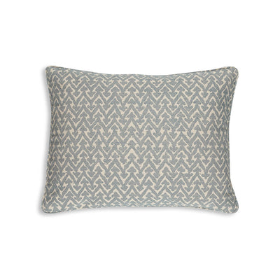 Small oblong designer Fermoie cushion in Light Blue Rabanna fabric cotton