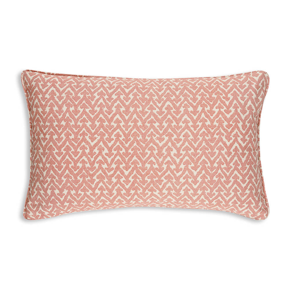 Large oblong designer Fermoie cushion in Pink Rabanna cotton fabric 