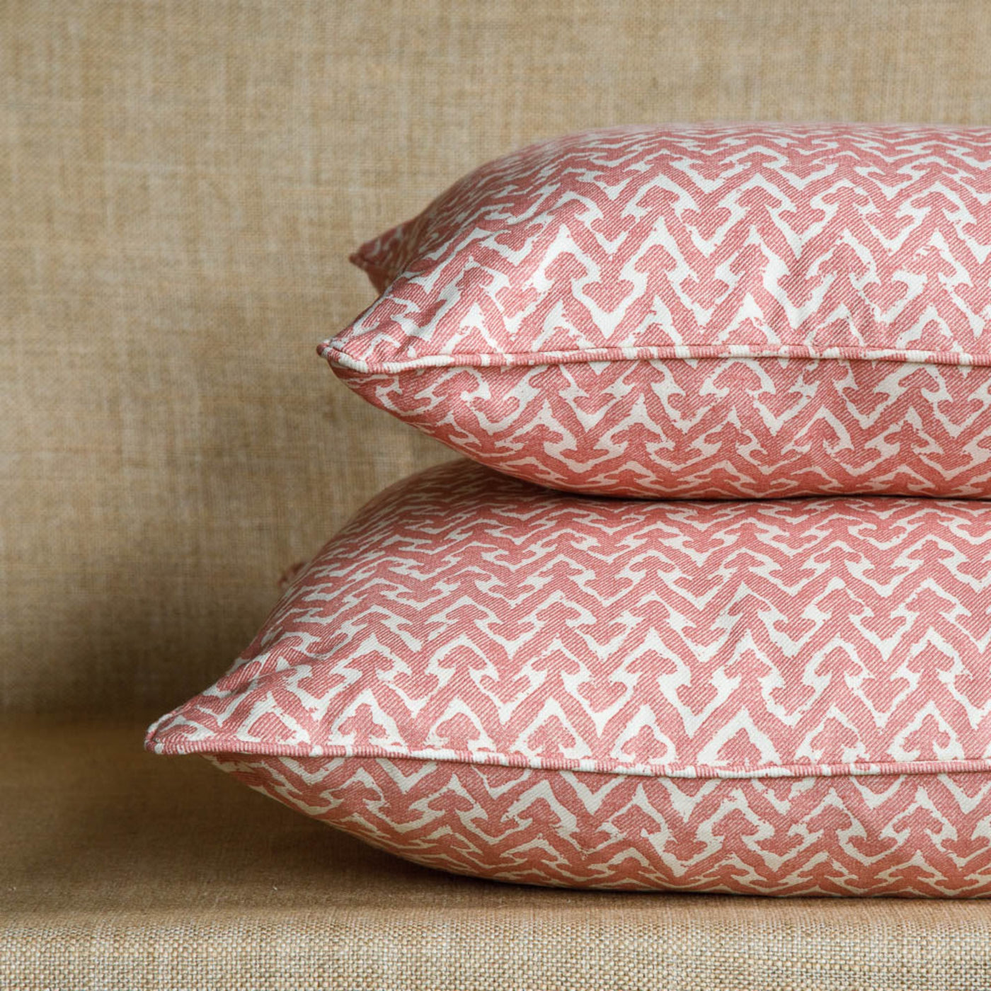 Designer Fermoie cushion stack in Pink Rabanna cotton fabric soft durable texture 