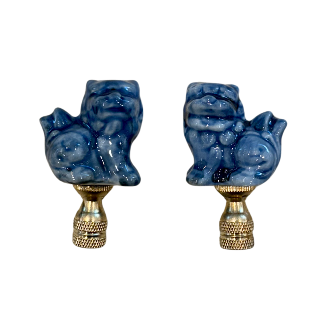 Blue Foo Dog Finials