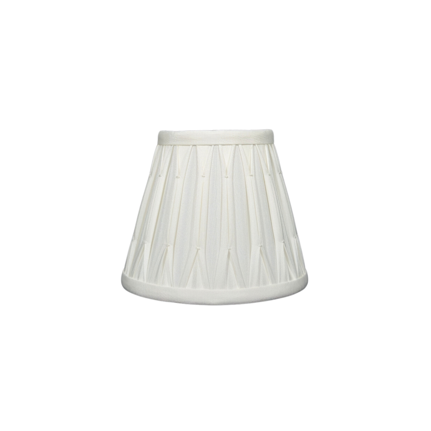 Full Smocked Silk Chandelier Shade - Bone