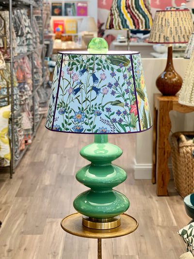 Gucci Lampshade on a Green Glass Lamp
