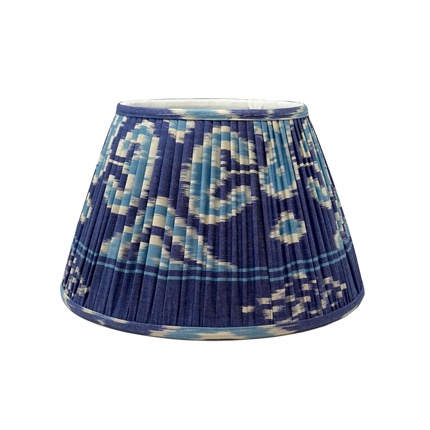 James Navy Blue & White Ikat Lampshade