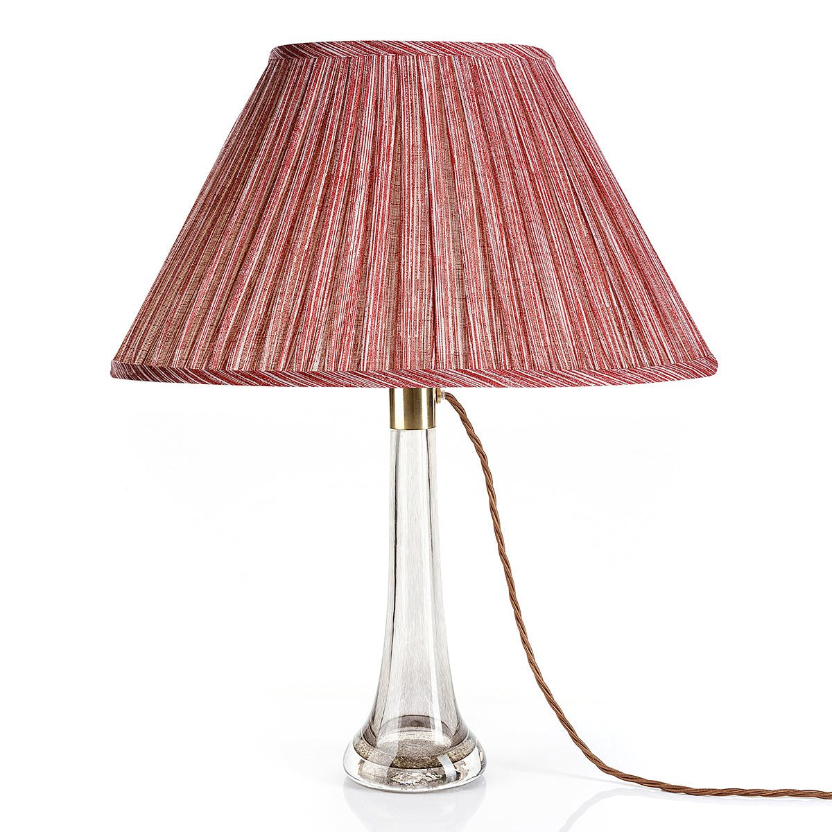 Fermoie red strie oval lampshade