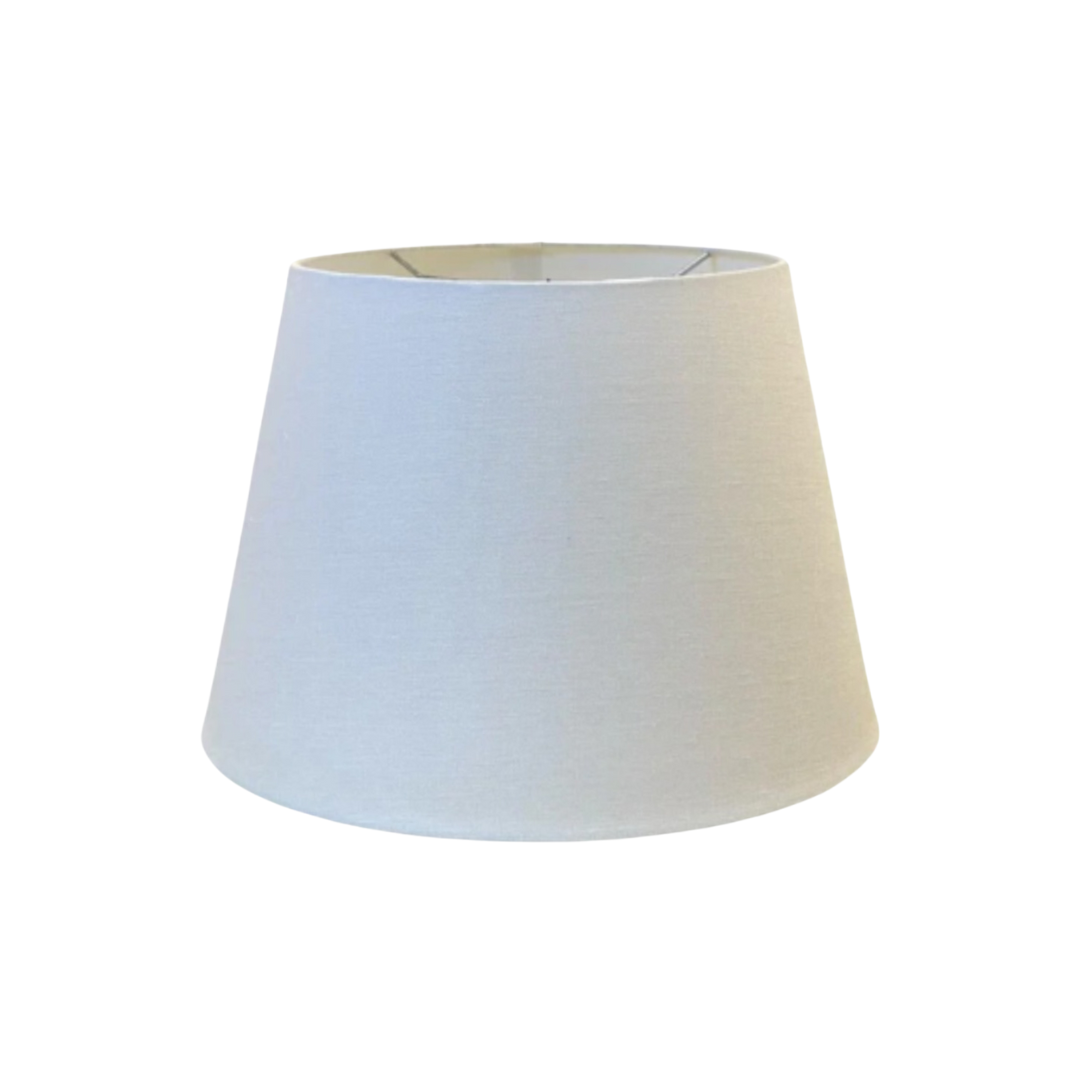 Linen Rolled Edge British Drum Lampshade - Bone