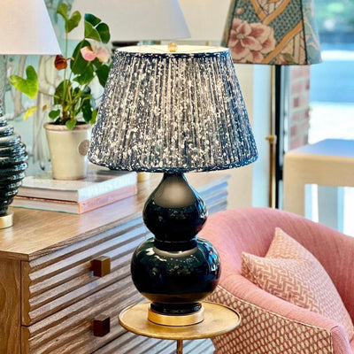 Navy double gourd lamp and Fermoie Lampshade