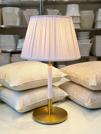 Monroe table lamp with Ian Sanderson bisque petra lampshade.