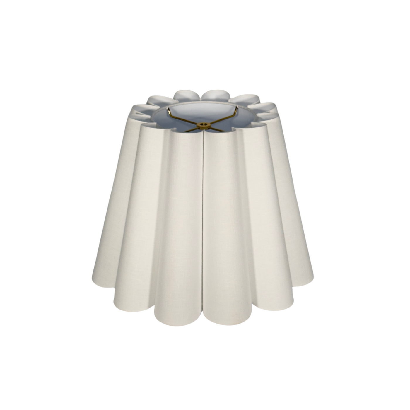 White Out Scallop Linen Hardback Lampshade