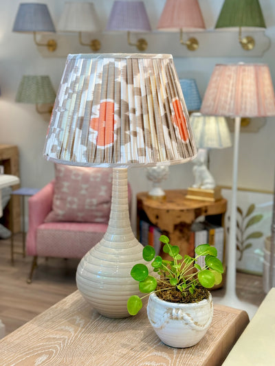 Penny Morrison Biscuit Lamp with an Ikat Lampshade