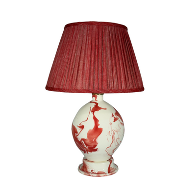 Paul Schneider Maypearl Lamp in Red & White Geode with Geode Base