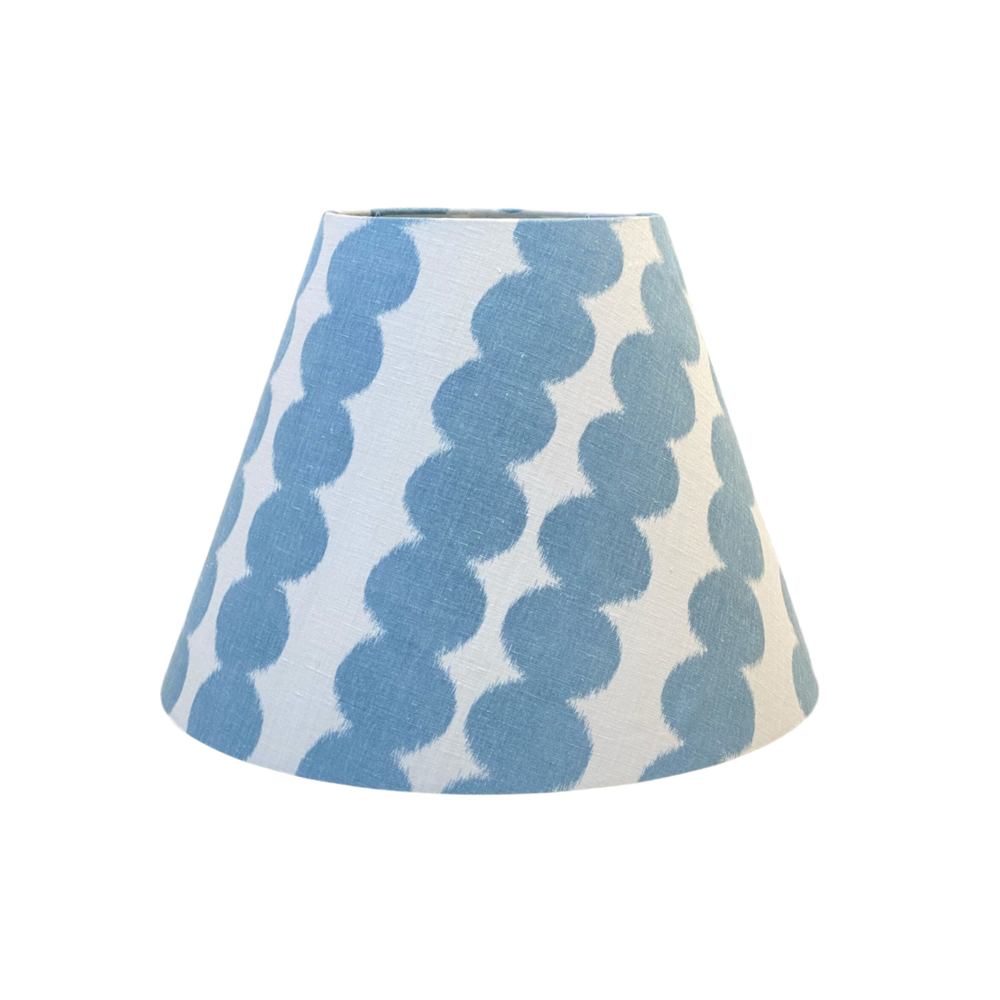 Front view of Full Circle in Sky Light Blue Fabric Lampshade