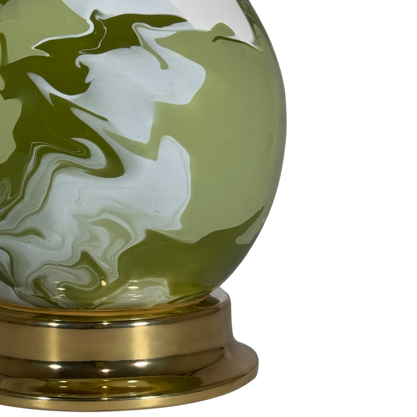 Paul Schneider Beeville Lamp in Green & Ivory Geode