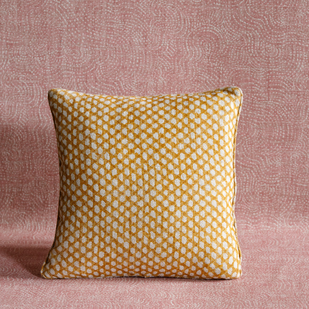 Lifestyle photo Wicker Yellow Cushion Small Square