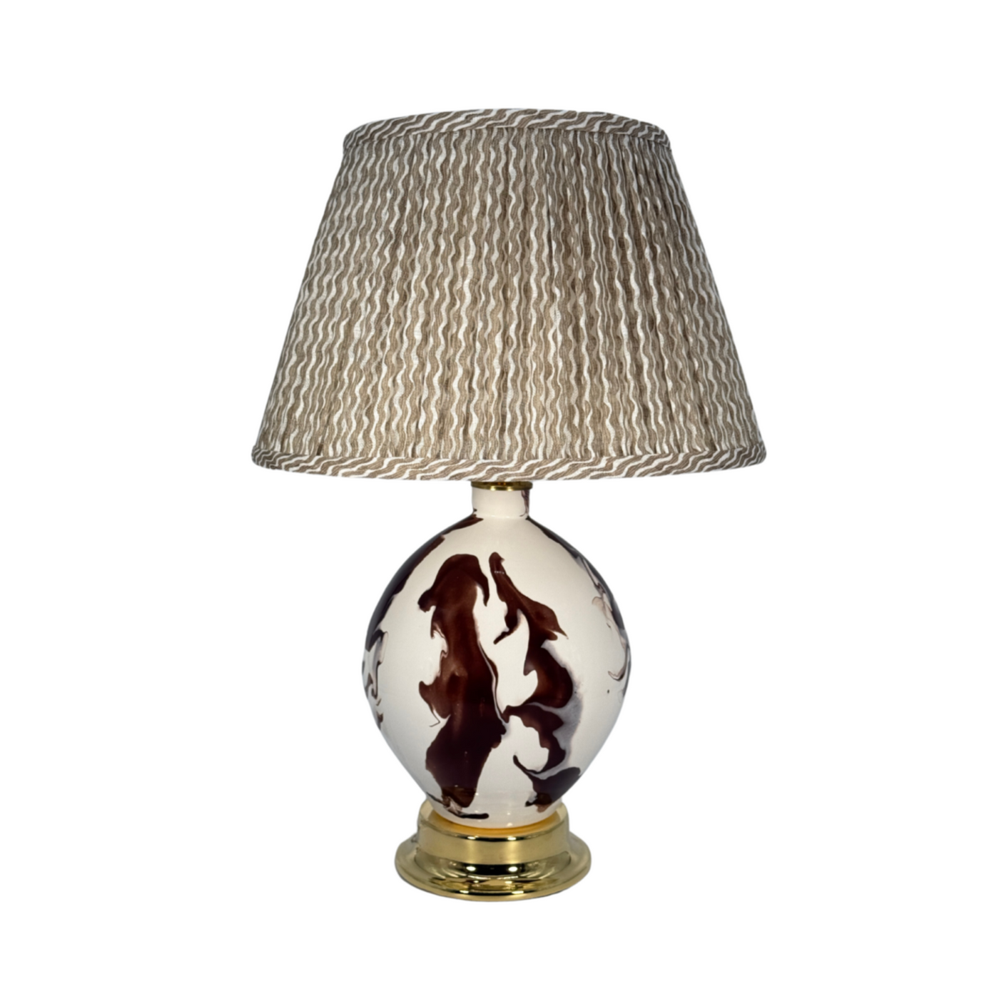 Paul Schneider Maypearl Lamp in Brown & White Geode