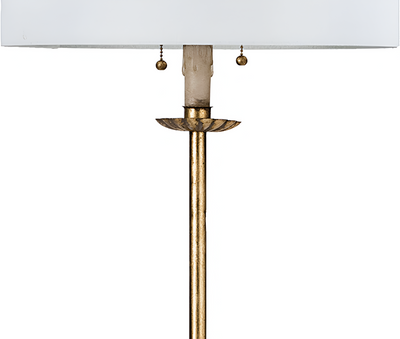 Brass floor lamp detail