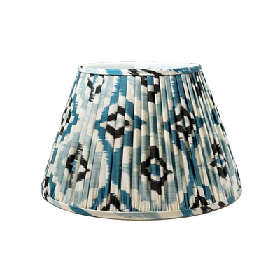 Douglas Blue, Black & Ivory Ikat Lampshade