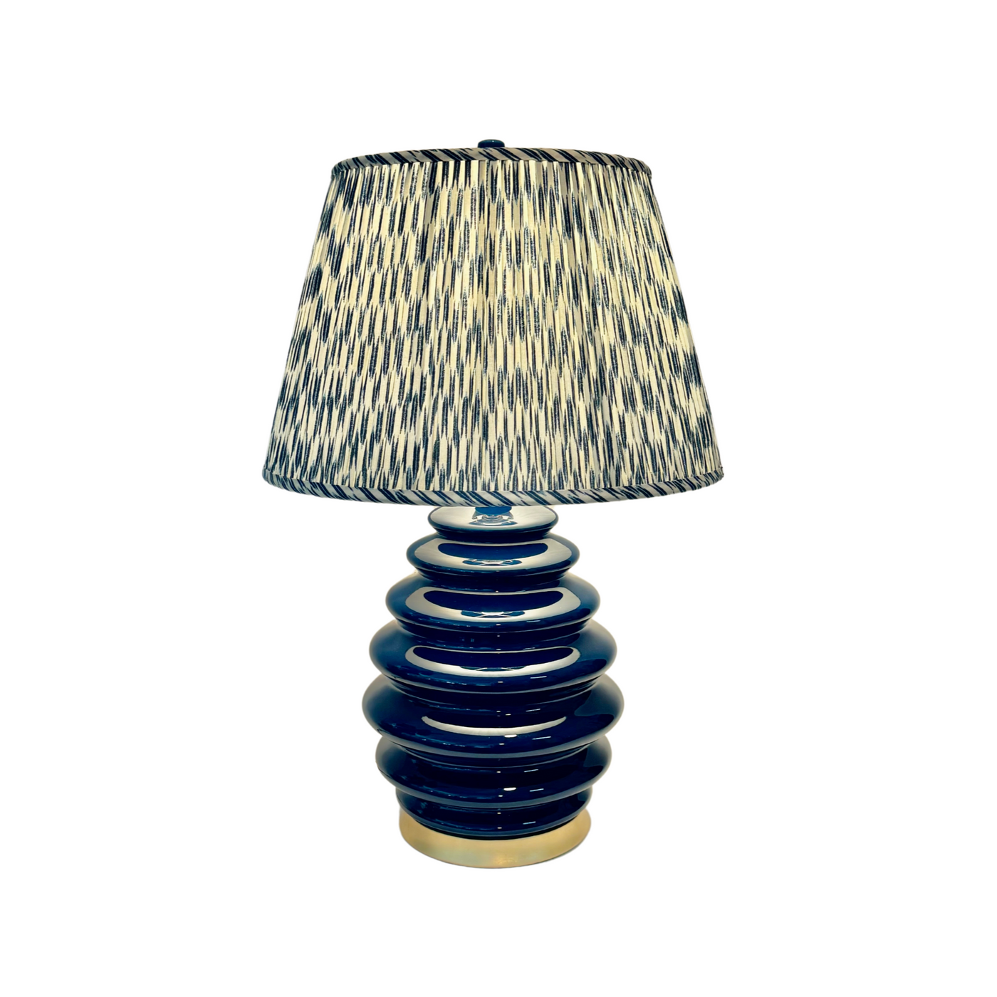 Hwang Bishop Honey Table Lamp in Navy with a Gold Base