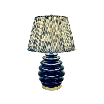 Hwang Bishop Honey Table Lamp in Navy with a Gold Base