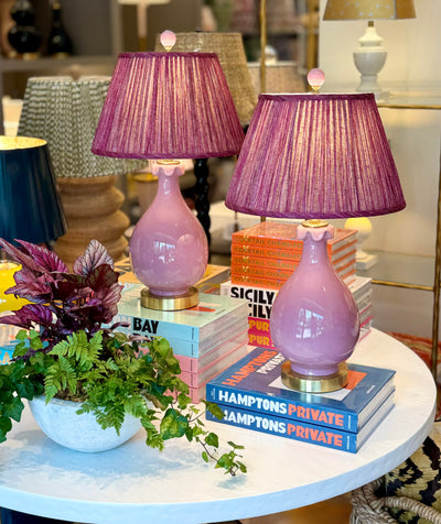 Lavender lamps and Fermoie Back to the Fuchsia Lampshades