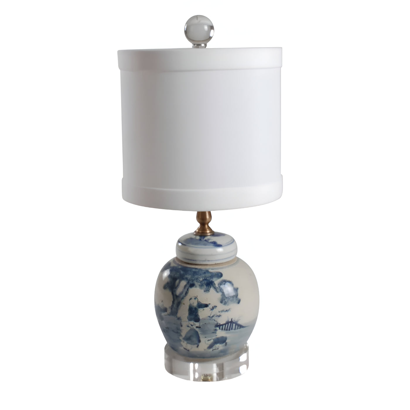 Mini Blue and White Lamp