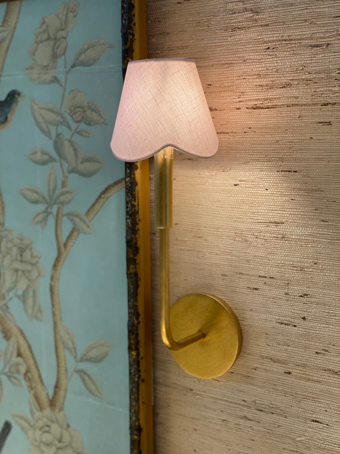 Pink scalloped sconce/chandelier shade