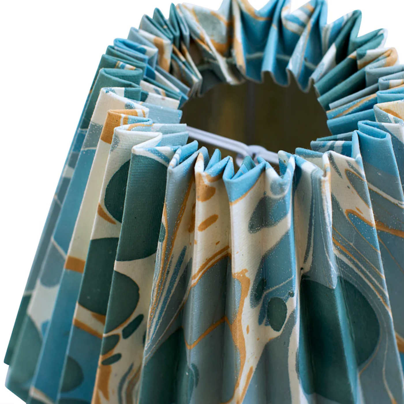 pleated tamarind lampshade close up