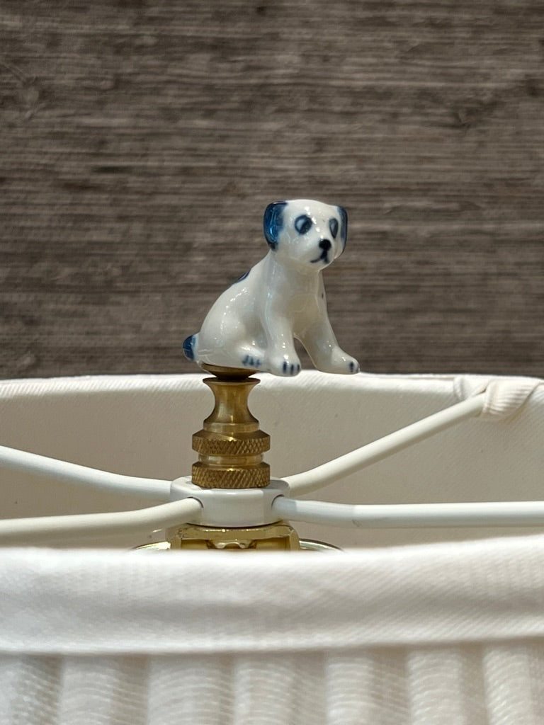 puppy lamp finial