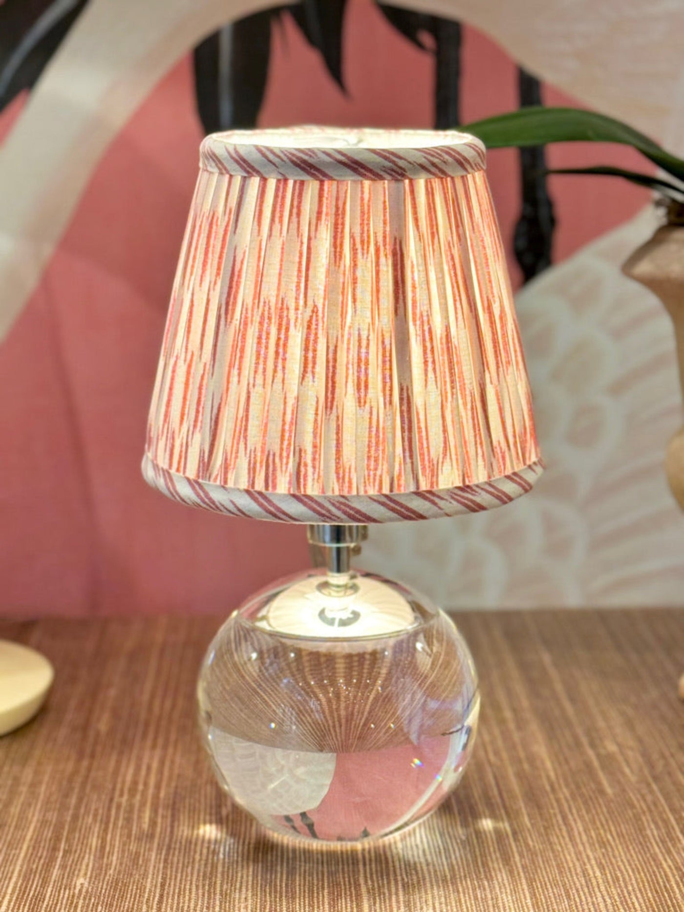 Ian Sanderson Lampshade and small crystal lamp