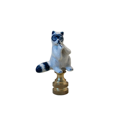 Raccoon lamp finial