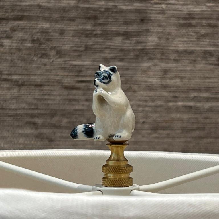 raccoon lamp finial