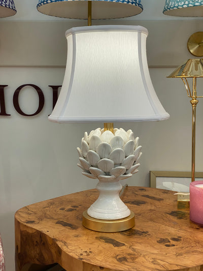 Rounded Square Bell Lampshade on an Artichoke Lamp