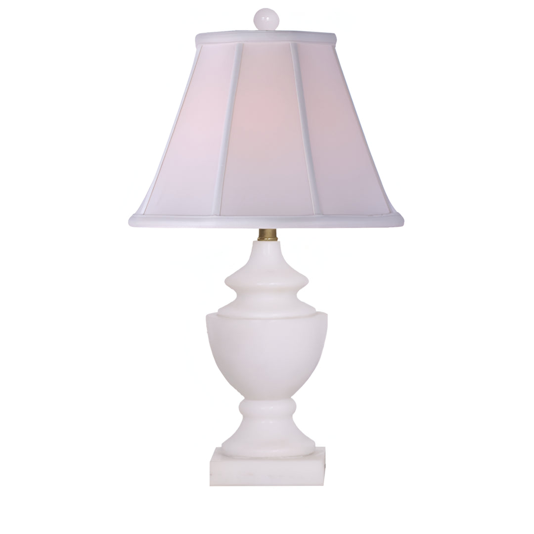 On sale White Washed Urn Table Lamp with Alphabetic Shade